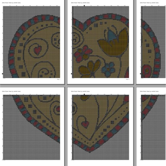 Bohemian Boho‎ Yellow Valentine Heart Counted Cross Stitch Kit - Picture 5 of 5